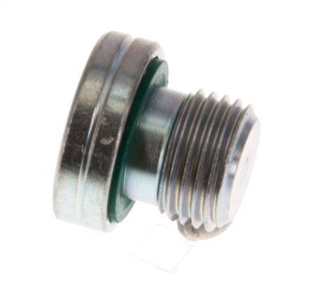 G 1/8'' Male Zinc plated Steel Closing plug with Inner Hex and FKM Seal 400 Bar [5 Pieces]