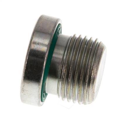 G 3/8'' Male Zinc plated Steel Closing plug with Inner Hex and FKM Seal 400 Bar [2 Pieces]