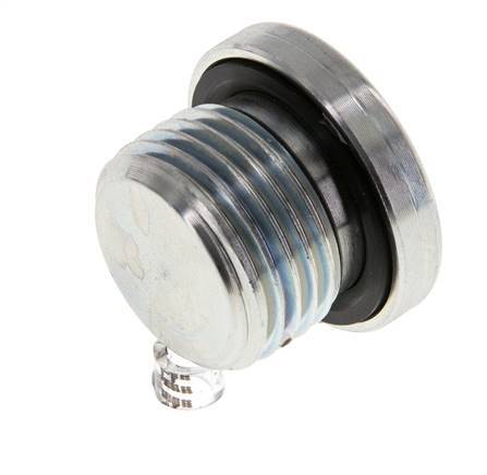 G 1/2'' Male Zinc plated Steel Closing plug with Inner Hex and NBR seal 400 Bar [2 Pieces]