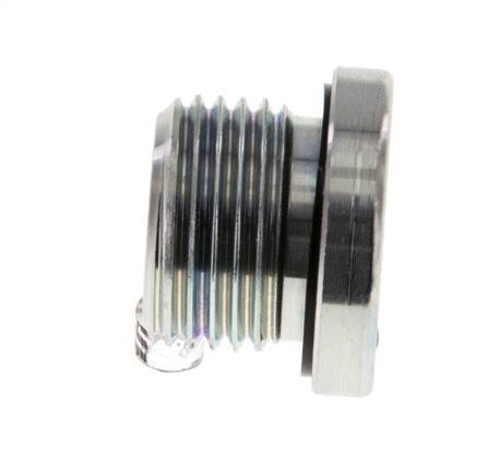 G 1/2'' Male Zinc plated Steel Closing plug with Inner Hex and NBR seal 400 Bar [2 Pieces]