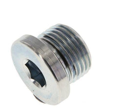 G 1/2'' Male Zinc plated Steel Closing plug with Inner Hex and NBR seal 400 Bar [2 Pieces]
