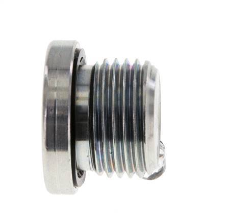 G 1/2'' Male Zinc plated Steel Closing plug with Inner Hex and NBR seal 400 Bar [2 Pieces]