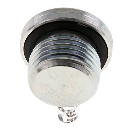 G 1/2'' Male Zinc plated Steel Closing plug with Inner Hex and NBR seal 400 Bar [2 Pieces]
