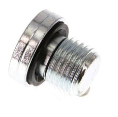 G 1/4'' Male Zinc plated Steel Closing plug with Inner Hex and NBR seal 400 Bar [5 Pieces]