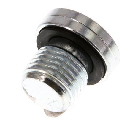G 1/4'' Male Zinc plated Steel Closing plug with Inner Hex and NBR seal 400 Bar [5 Pieces]