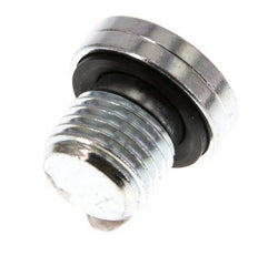 G 1/4'' Male Zinc plated Steel Closing plug with Inner Hex and NBR seal 400 Bar [5 Pieces]