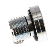 G 1/4'' Male Zinc plated Steel Closing plug with Inner Hex and NBR seal 400 Bar [5 Pieces]