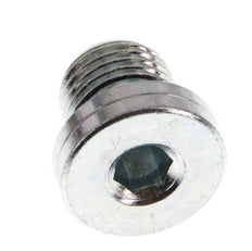 G 1/4'' Male Zinc plated Steel Closing plug with Inner Hex and NBR seal 400 Bar [5 Pieces]