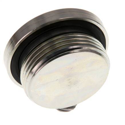 G 1 1/4'' Male Zinc plated Steel Closing plug with Inner Hex and NBR seal 250 Bar