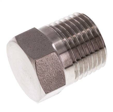 1/2'' NPT Male Stainless steel Closing plug with Outer Hex 210 Bar