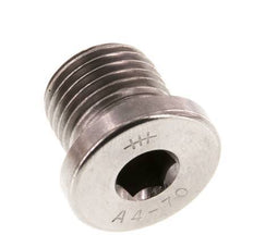 G 1/4'' Stainless steel Closing plug with Inner Hex 40 Bar