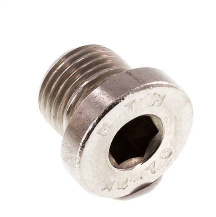 G 1/8'' Stainless steel Closing plug with Inner Hex 40 Bar