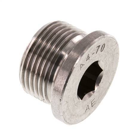 G 3/4'' Stainless steel Closing plug with Inner Hex 40 Bar