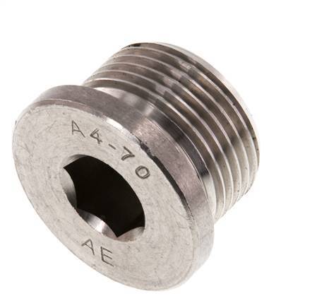 G 3/4'' Stainless steel Closing plug with Inner Hex 40 Bar