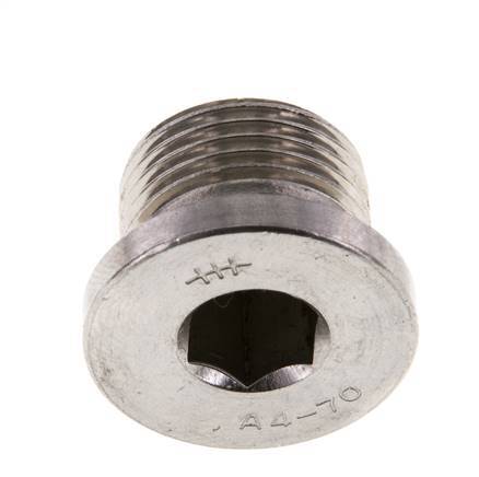 G 3/8'' Stainless steel Closing plug with Inner Hex 40 Bar