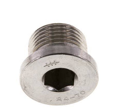 G 3/8'' Stainless steel Closing plug with Inner Hex 40 Bar