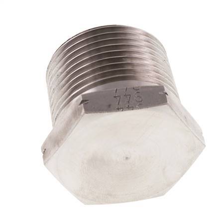 1'' NPT Male Stainless steel Closing plug with Outer Hex 140 Bar