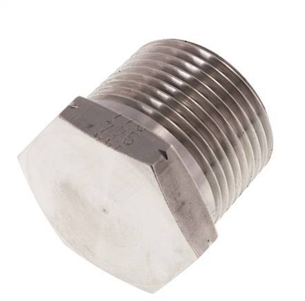 1'' NPT Male Stainless steel Closing plug with Outer Hex 140 Bar