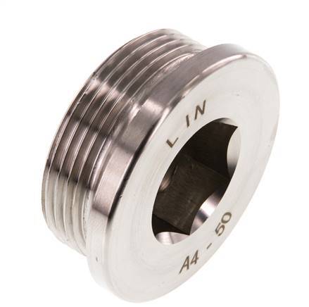 G 1 1/2'' Stainless steel Closing plug with Inner Hex 40 Bar