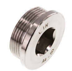 G 1 1/2'' Stainless steel Closing plug with Inner Hex 40 Bar