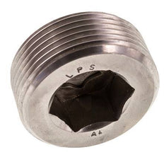 1 1/4'' Stainless steel Closing plug with Inner Hex without collar 40 Bar