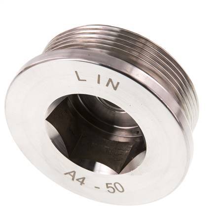 G 2'' Stainless steel Closing plug with Inner Hex 40 Bar
