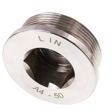 G 2'' Stainless steel Closing plug with Inner Hex 40 Bar