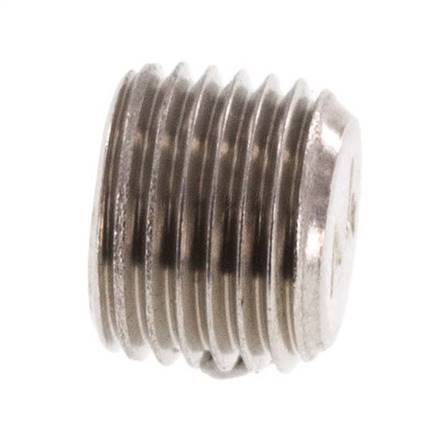 M10x1 Stainless steel Closing plug with Inner Hex without collar (conical) 40 Bar