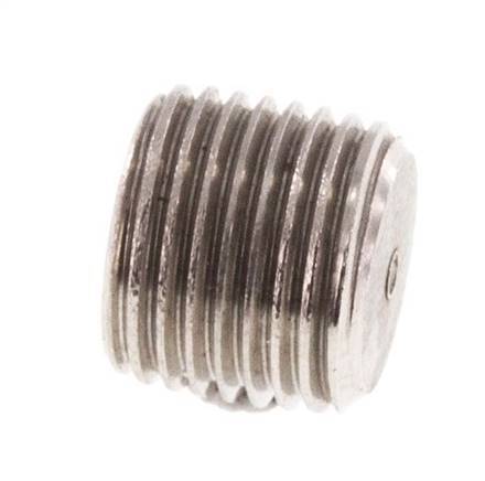 G 1/8'' Stainless steel Closing plug with Inner Hex without collar 40 Bar