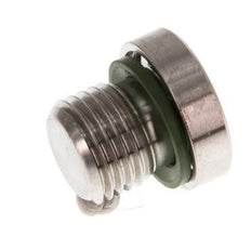 G 1/4'' Male Stainless steel Closing plug with Inner Hex and FKM Seal 400 Bar