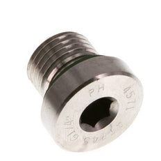 G 1/4'' Male Stainless steel Closing plug with Inner Hex and FKM Seal 400 Bar