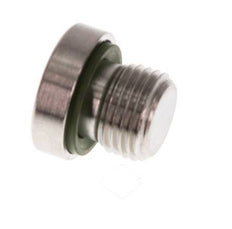 G 1/8'' Male Stainless steel Closing plug with Inner Hex and FKM Seal 400 Bar