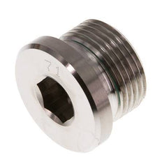 G 3/4'' Male Stainless steel Closing plug with Inner Hex and FKM Seal 400 Bar