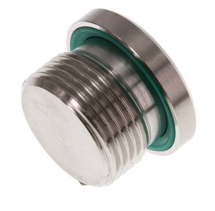 G 3/4'' Male Stainless steel Closing plug with Inner Hex and FKM Seal 400 Bar