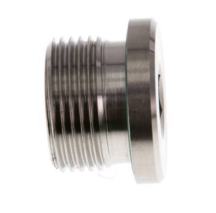 G 3/4'' Male Stainless steel Closing plug with Inner Hex and FKM Seal 400 Bar