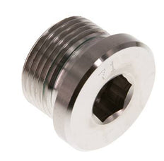 G 3/4'' Male Stainless steel Closing plug with Inner Hex and FKM Seal 400 Bar