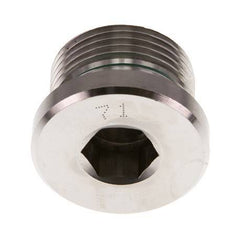 G 3/4'' Male Stainless steel Closing plug with Inner Hex and FKM Seal 400 Bar