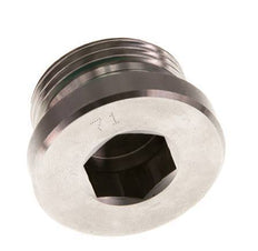 G 1'' Male Stainless steel Closing plug with Inner Hex and FKM Seal 400 Bar