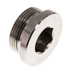 G 1 1/4'' Male Stainless steel Closing plug with Inner Hex and FKM Seal 250 Bar