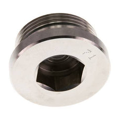 G 1 1/4'' Male Stainless steel Closing plug with Inner Hex and FKM Seal 250 Bar