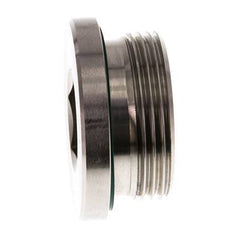 G 1 1/4'' Male Stainless steel Closing plug with Inner Hex and FKM Seal 250 Bar