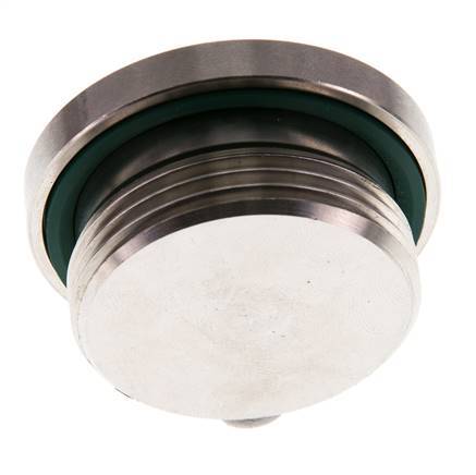 G 1 1/4'' Male Stainless steel Closing plug with Inner Hex and FKM Seal 250 Bar