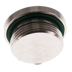 G 1 1/4'' Male Stainless steel Closing plug with Inner Hex and FKM Seal 250 Bar