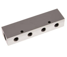 2xG 1/2'' x 4xG 1/4'' Aluminium Distributor Block One-sided 16 Bar