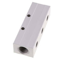 2xG 1/2'' x 6xG 1/4'' Aluminium Distributor Block Double-sided 16 Bar