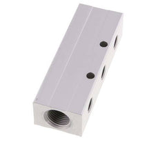 2xG 1/2'' x 6xG 1/4'' Aluminium Distributor Block Double-sided 16 Bar