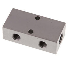 2xG 1/4'' x 4xG 1/8'' Aluminium Distributor Block Double-sided 16 Bar