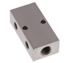 2xG 1/4'' x 4xG 1/8'' Aluminium Distributor Block Double-sided 16 Bar