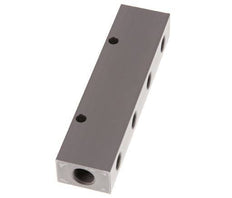 2xG 1/4'' x 4xG 1/8'' Aluminium Distributor Block One-sided 16 Bar