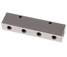 2xG 1/4'' x 4xG 1/8'' Aluminium Distributor Block One-sided 16 Bar